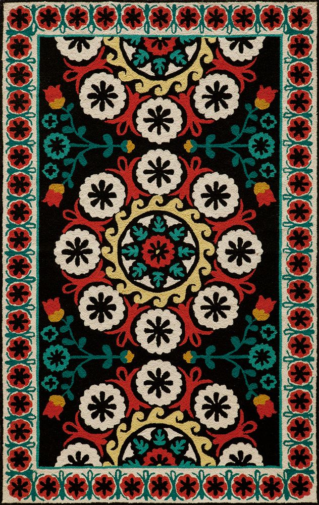 Transitional SUZHKSZI-2 Area Rug - Suzani Hook Collection 