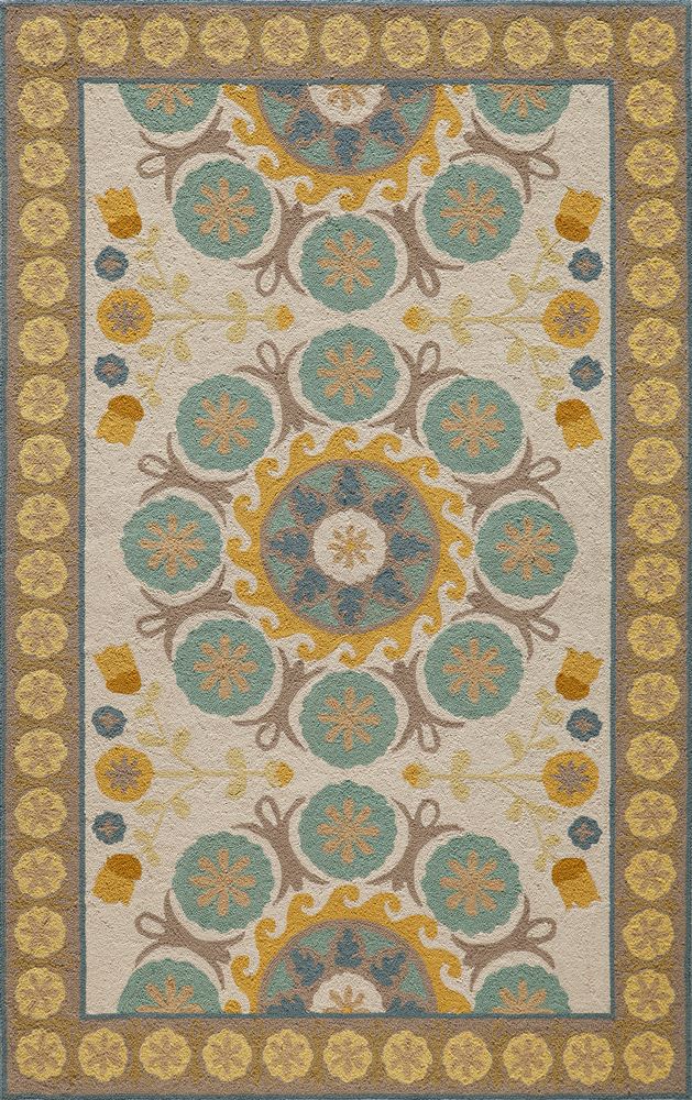 Transitional Suzhkszi-2 Area Rug - Suzani Hook Collection 